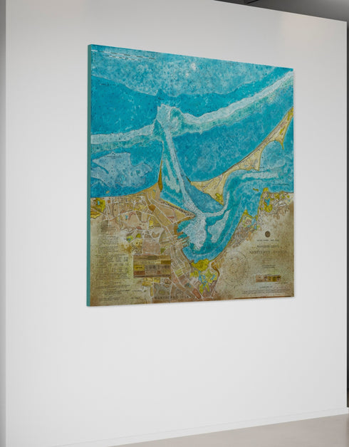 Nantucket Harbor Nautical Chart | Framed Giclee Print on Canvas